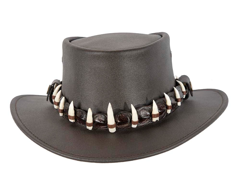 Australian Leather Outback Jacaru Hat with 15 Crосоdile Teeth