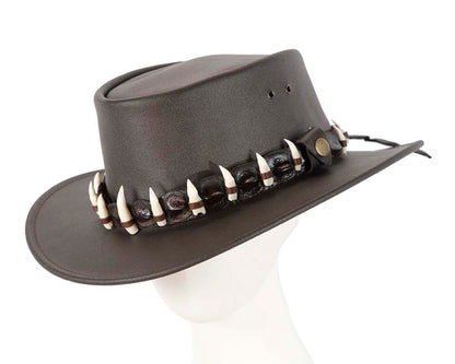 Australian Leather Outback Jacaru Hat with 15 Crосоdile Teeth