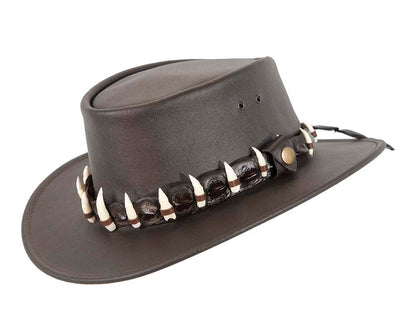 Australian Leather Outback Jacaru Hat with 15 Crосоdile Teeth