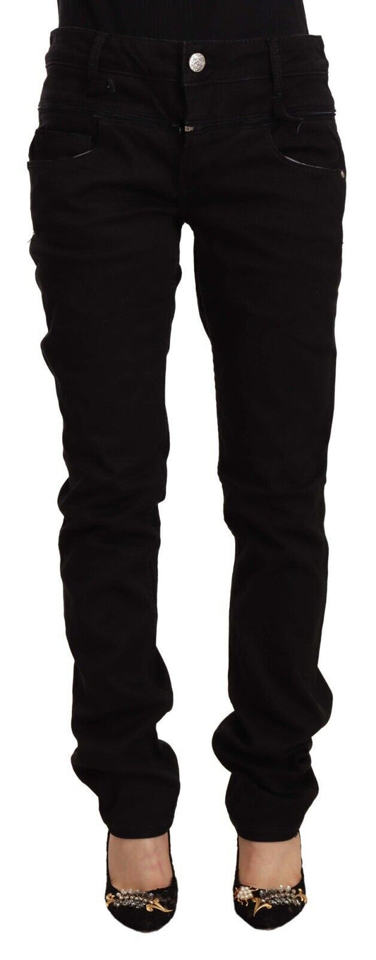 Acht Chic Black Low Waist Skinny Jeans