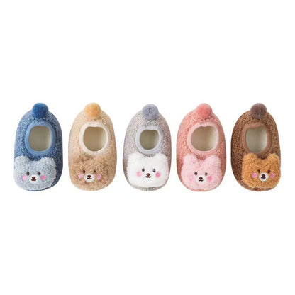 Baby 3D Cartoon Bear Patched Pattern Non-Slip Warm Shoes