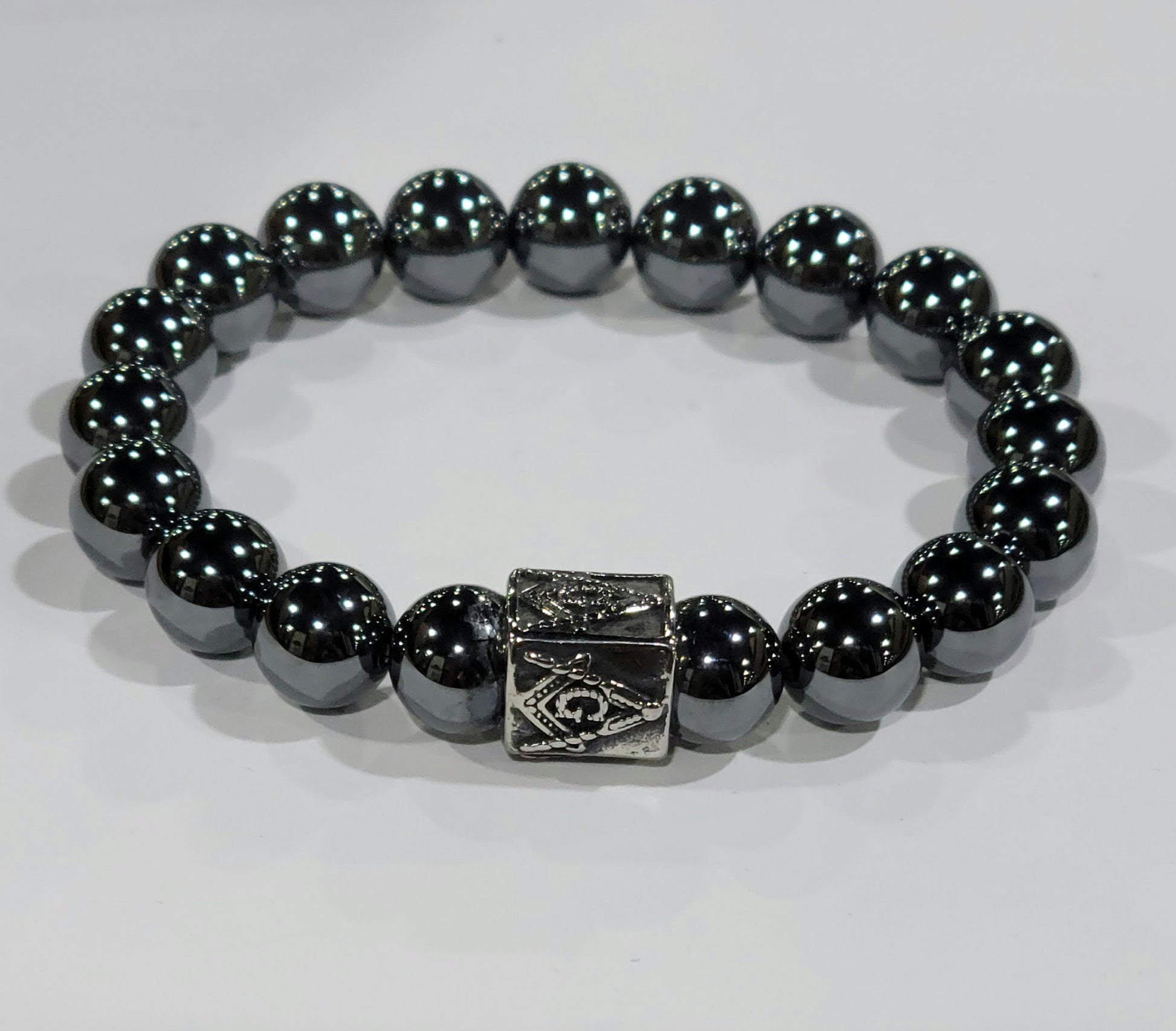 MEN'S HEMATITE MASONIC BRACELET