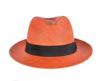 Burnt Orange Ecuadorian Panama Brisa Hat Trilby Fedora