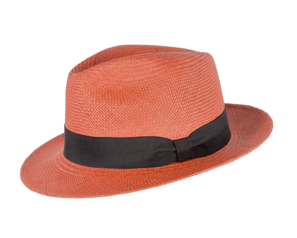 Burnt Orange Ecuadorian Panama Brisa Hat Trilby Fedora