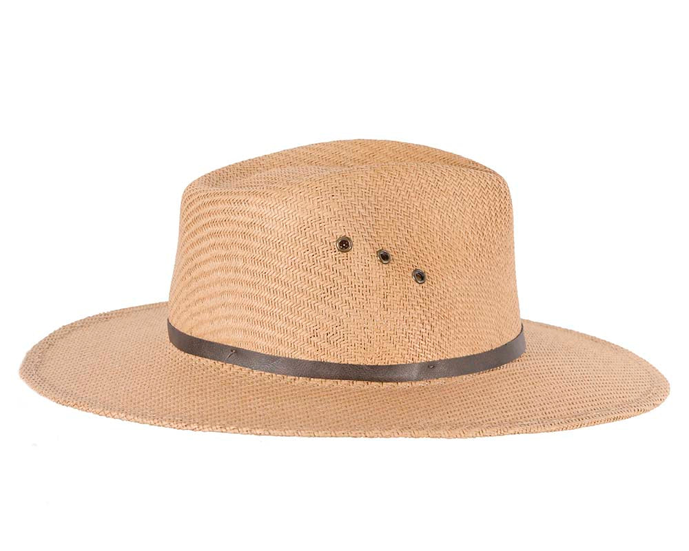 Unisex Straw Fedora Felt Wide Brim Hat AV21865