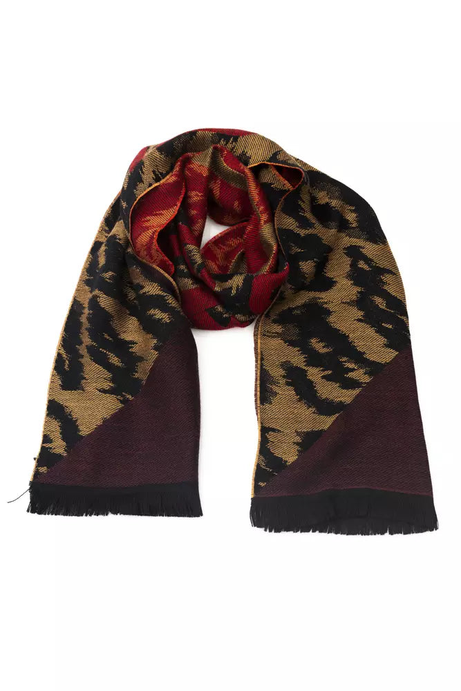 Cavalli Class Brown Wool Men Scarf