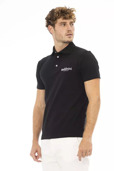 Baldinini Trend Black Cotton Men Polo Shirt