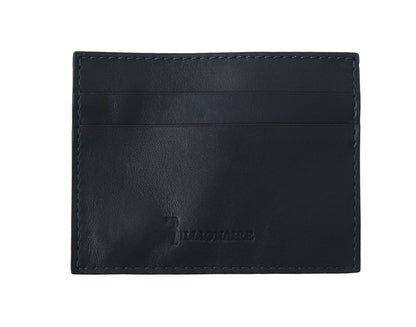 Billionaire Italian Couture Opulent Blue Leather Men's Wallet