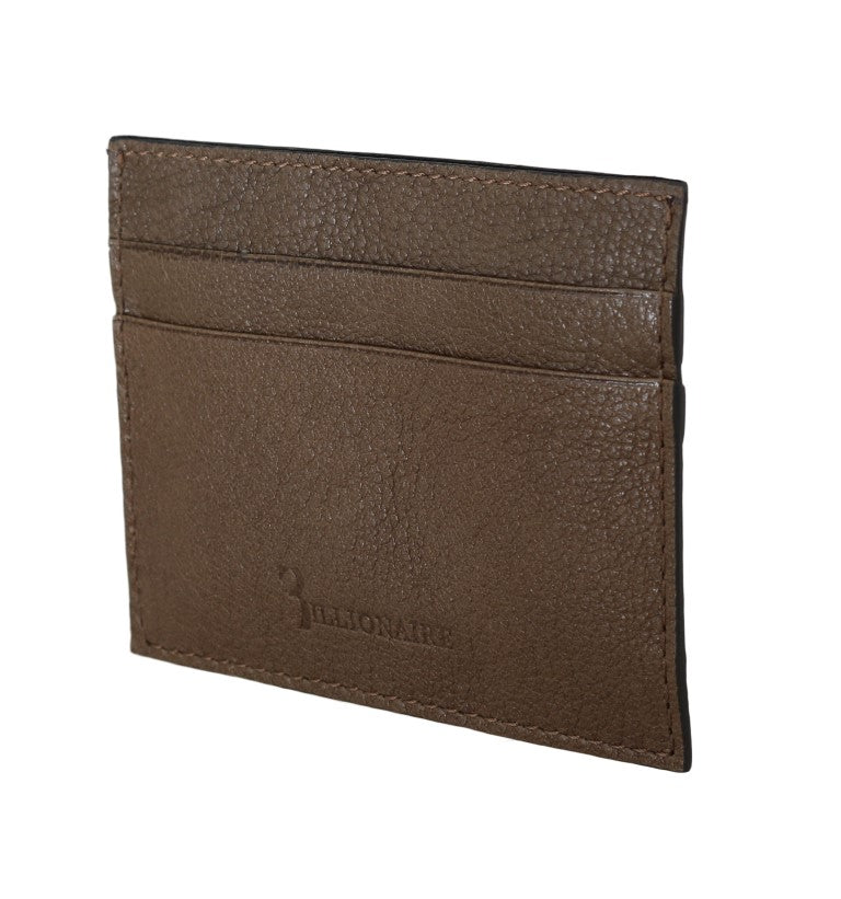 Billionaire Italian Couture Elegant Turtledove Leather Men's Wallet