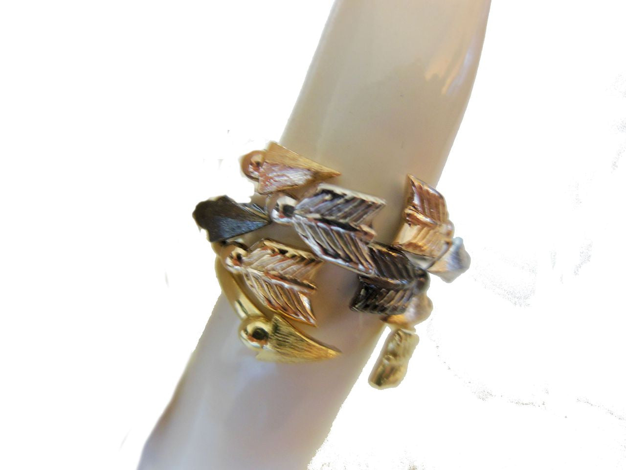 Custom Design: Arrow Stacking Rings- Sterling Silver with 18K: White, green, rose, yellow