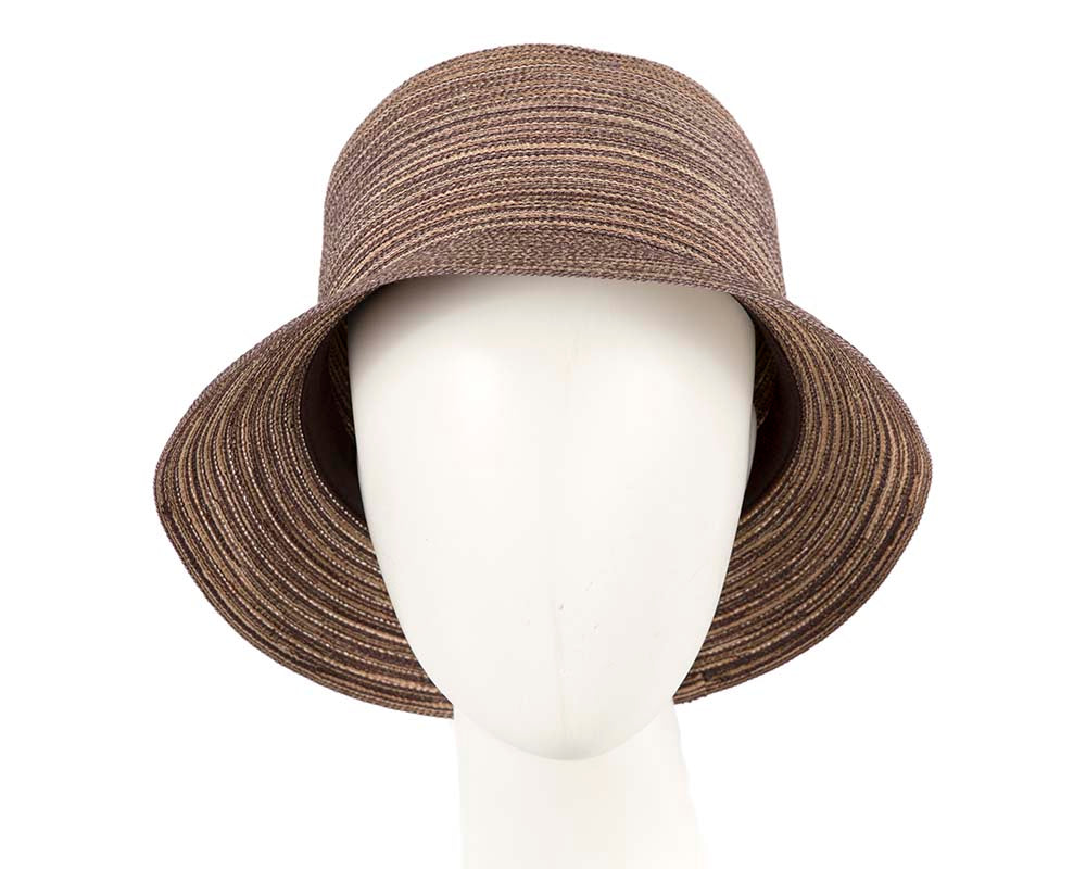 Brown ladies bucket summer beach hat