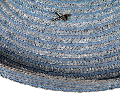 Blue straw Betmar casual summer beach hat