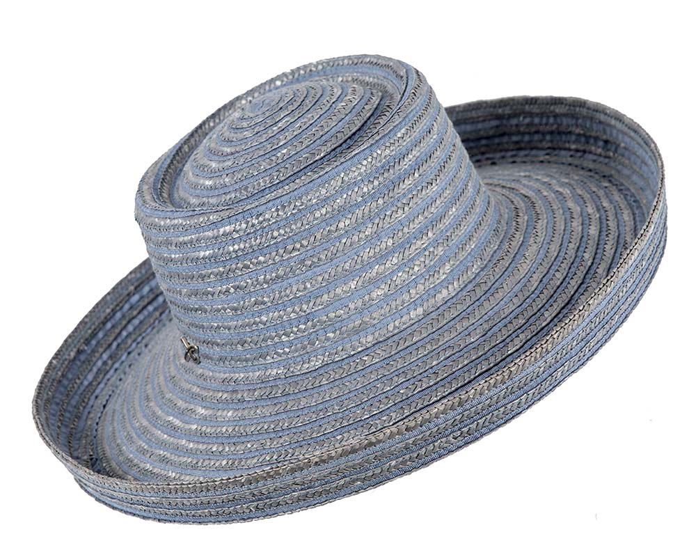 Blue straw Betmar casual summer beach hat