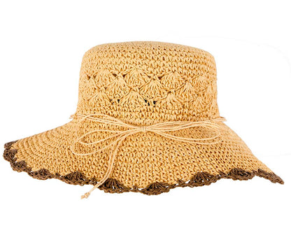 Soft wide brim ladies summer casual beach hat CS016NT