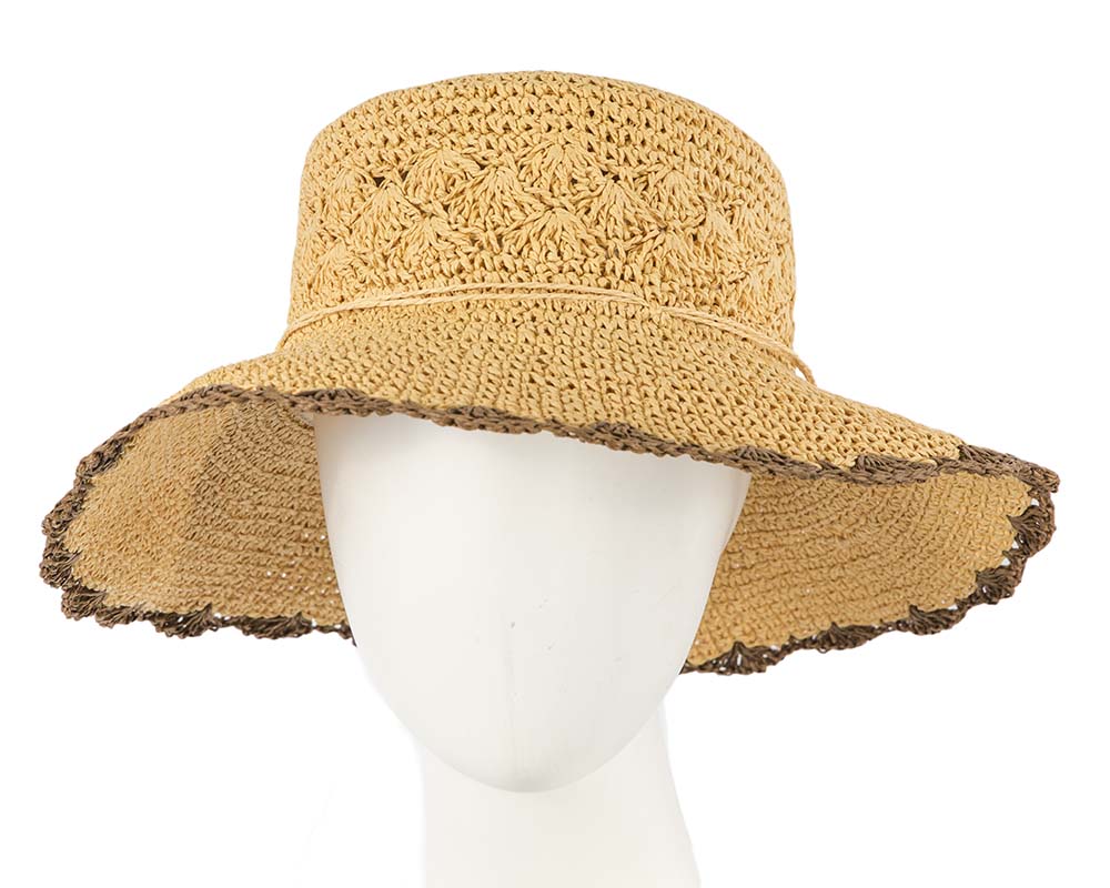 Soft wide brim ladies summer casual beach hat CS016NT