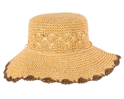 Soft wide brim ladies summer casual beach hat CS016NT