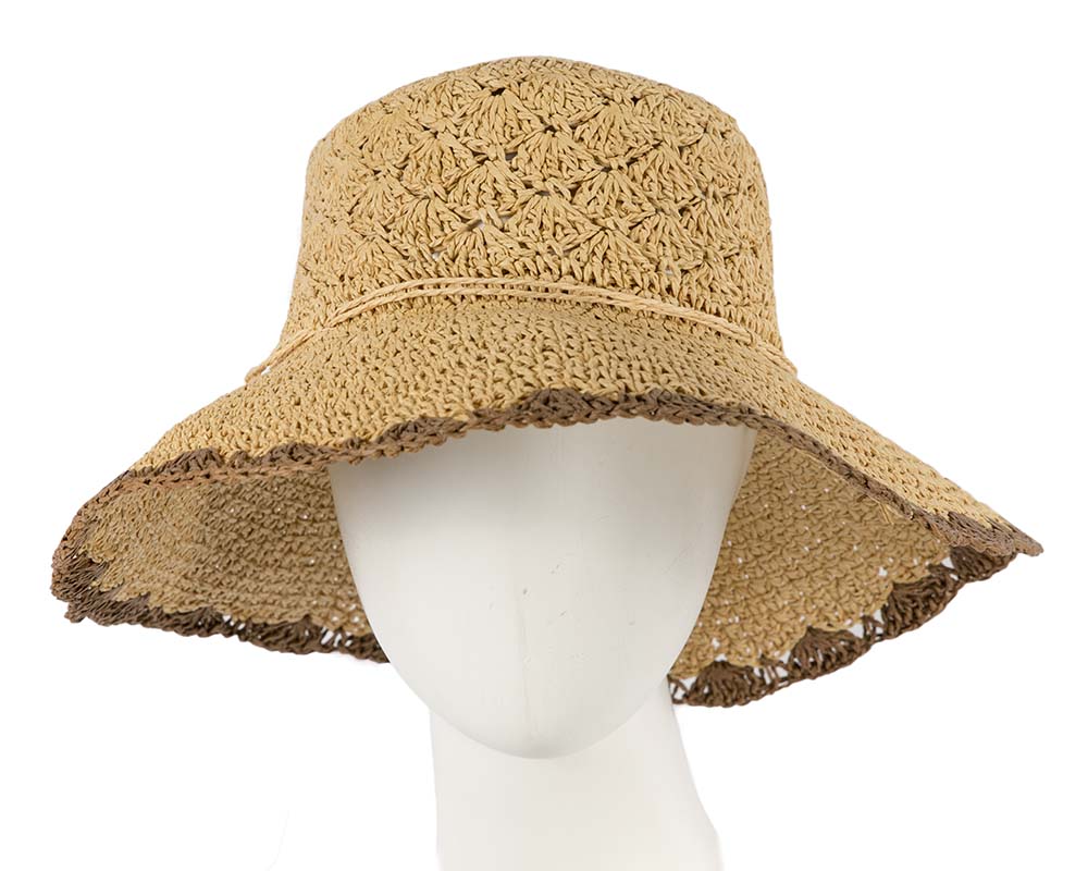 Soft wide brim ladies summer casual beach hat CS017NT