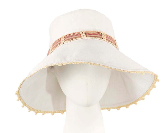 White ladies summer beach hat