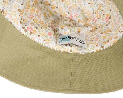 Green ladies bucket summer beach hat