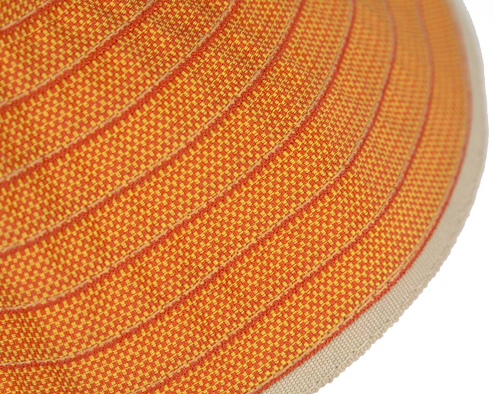 Orange ladies wide brim summer beach hat