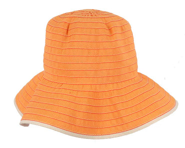 Orange ladies wide brim summer beach hat