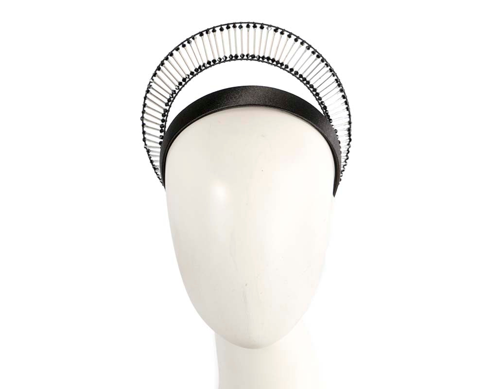 Bespoke black headband fascinator by Cupids Millinery