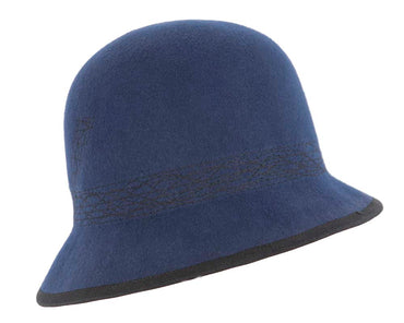 Navy ladies winter bucket hat by Cupids Millinery