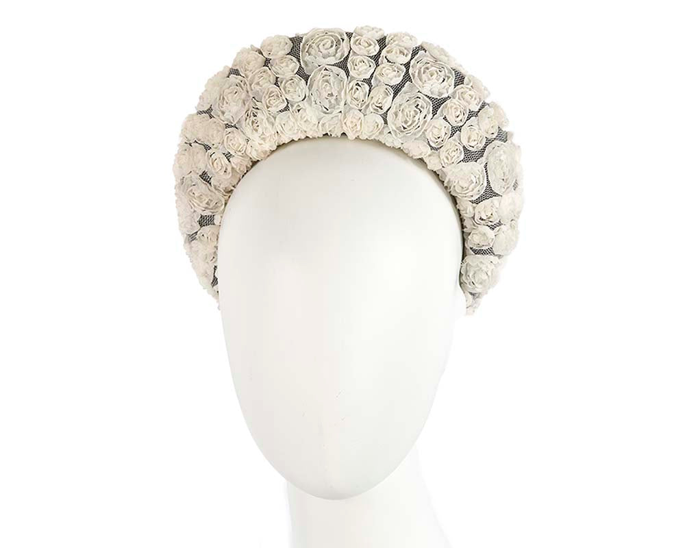 Bespoke cream headband racing fascinator by Cupids Millinery