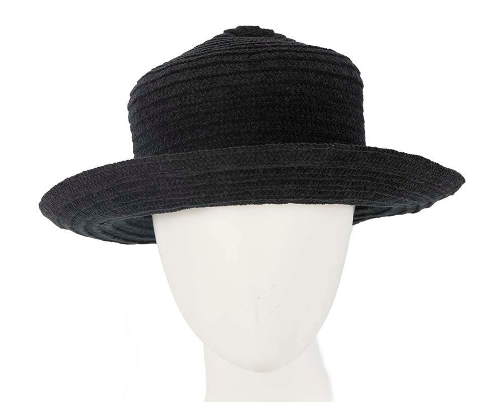 Soft black bucket hat