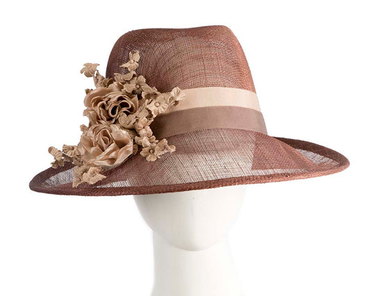 Elegant chocolate hat with orchid flower