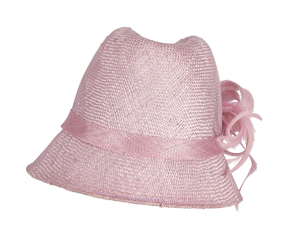 Lilac straw fedora hat by Cupids Millinery