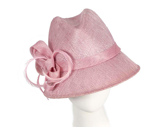 Lilac straw fedora hat by Cupids Millinery