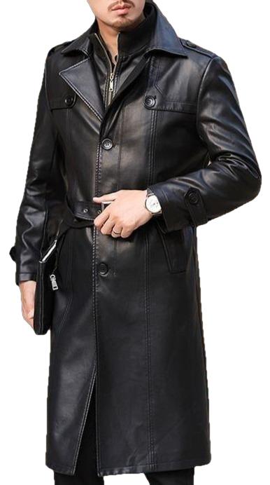 Corey Mens High Fashion Leather Parka Coat