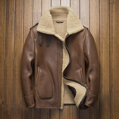 Davis Men's B3 Natural Shearling Leather Coat