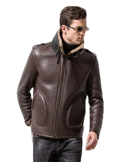 Davis Men's B3 Natural Shearling Leather Coat