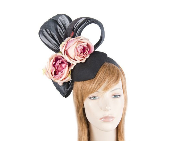 Bespoke Black & Pink Winter fascinator