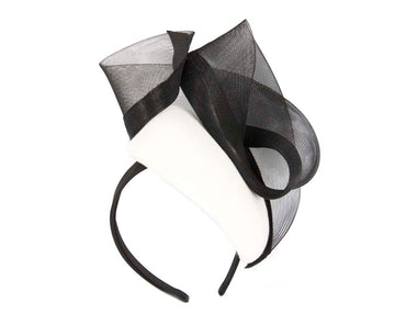 Cream & black pillbox winter racing fascinator