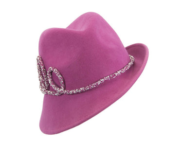 Designers fuchsia felt ladies fedora hat