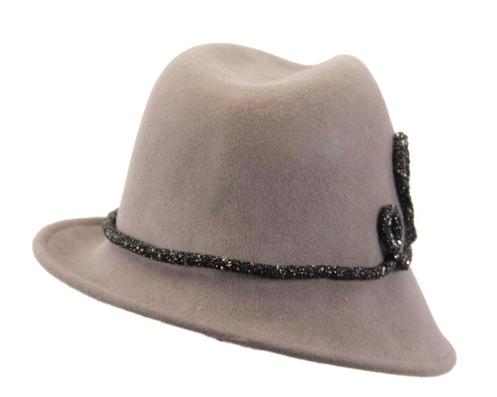 Designers grey felt ladies fedora hat