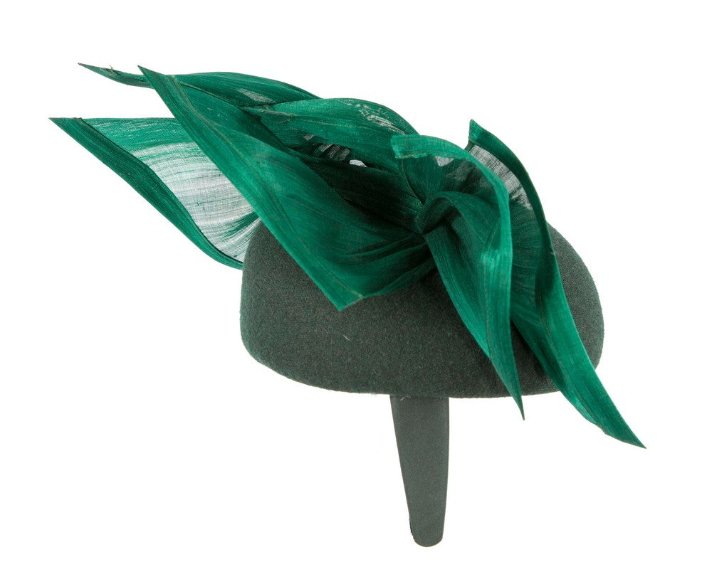 Bespoke green winter racing fascinator by Fillies Collection