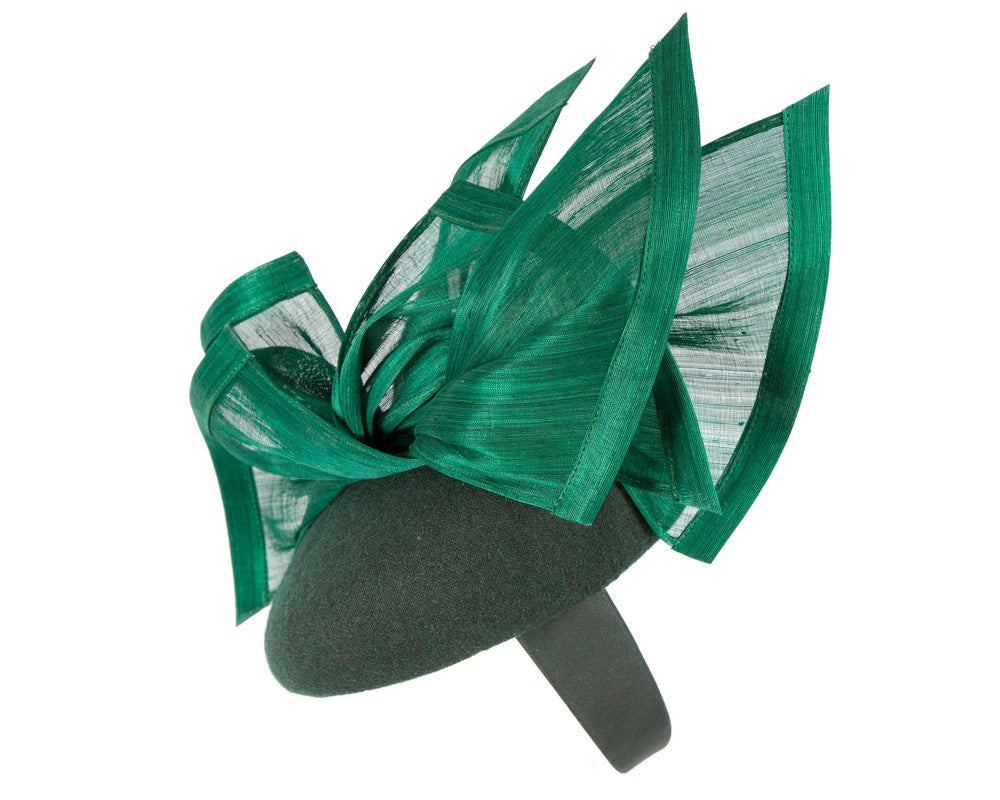 Bespoke green winter racing fascinator by Fillies Collection