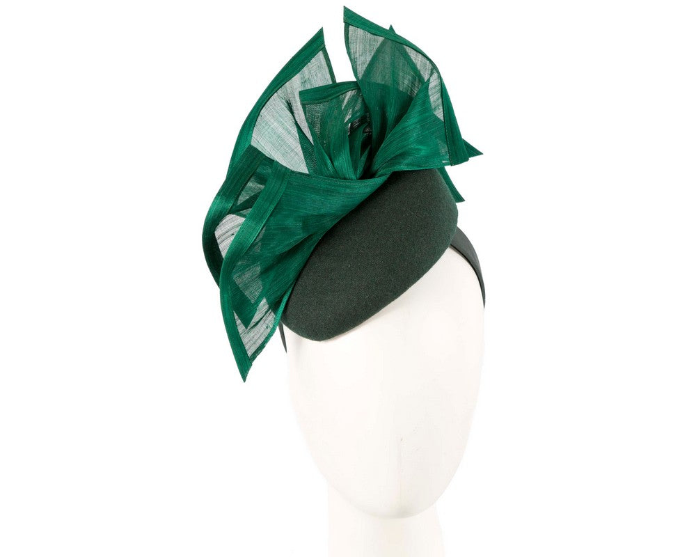 Bespoke green winter racing fascinator by Fillies Collection