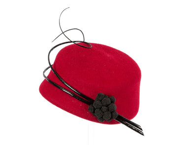 Bespoke red winter racing fascinator by Fillies Collection F675