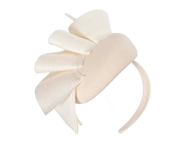 Cream pillbox fascinator by Fillies Collection