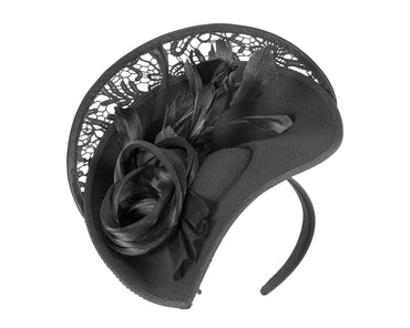 Bespoke black winter fascinator by Fillies Collection