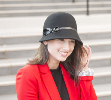 Black felt bucket hat by Max Alexander