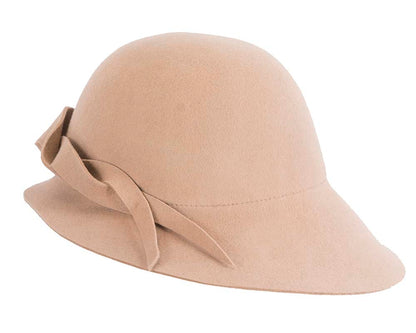 Exclusive wide brim beige felt hat by Max Alexander