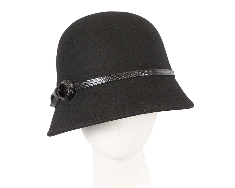 Black felt bucket hat by Max Alexander