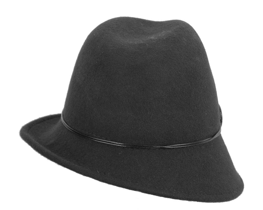 Black ladies fashion felt trilby hat by Max Alexander