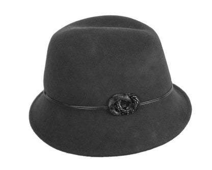 Black ladies fashion felt trilby hat by Max Alexander